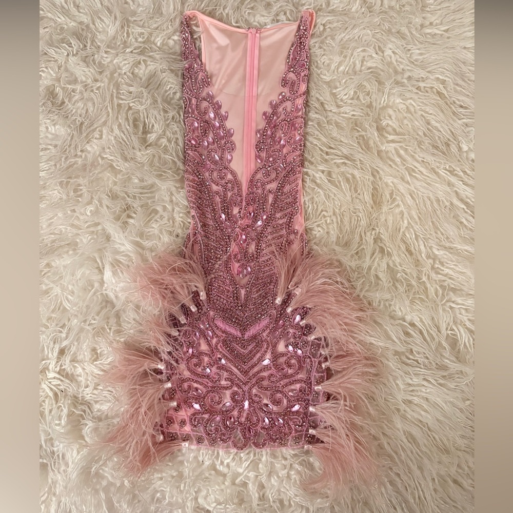 Elegant Pink Embellished Dress